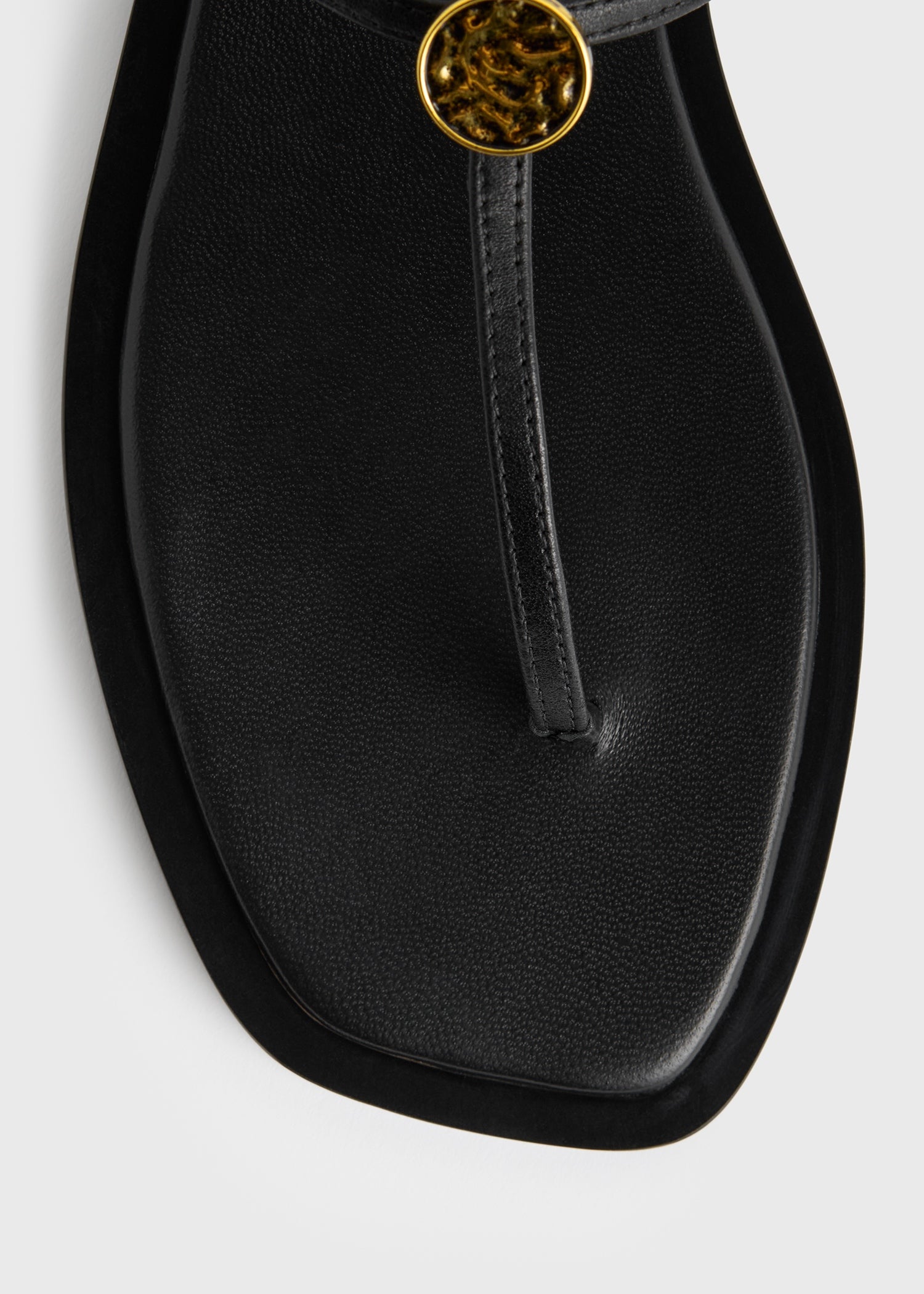 T-strap nappa sandals black