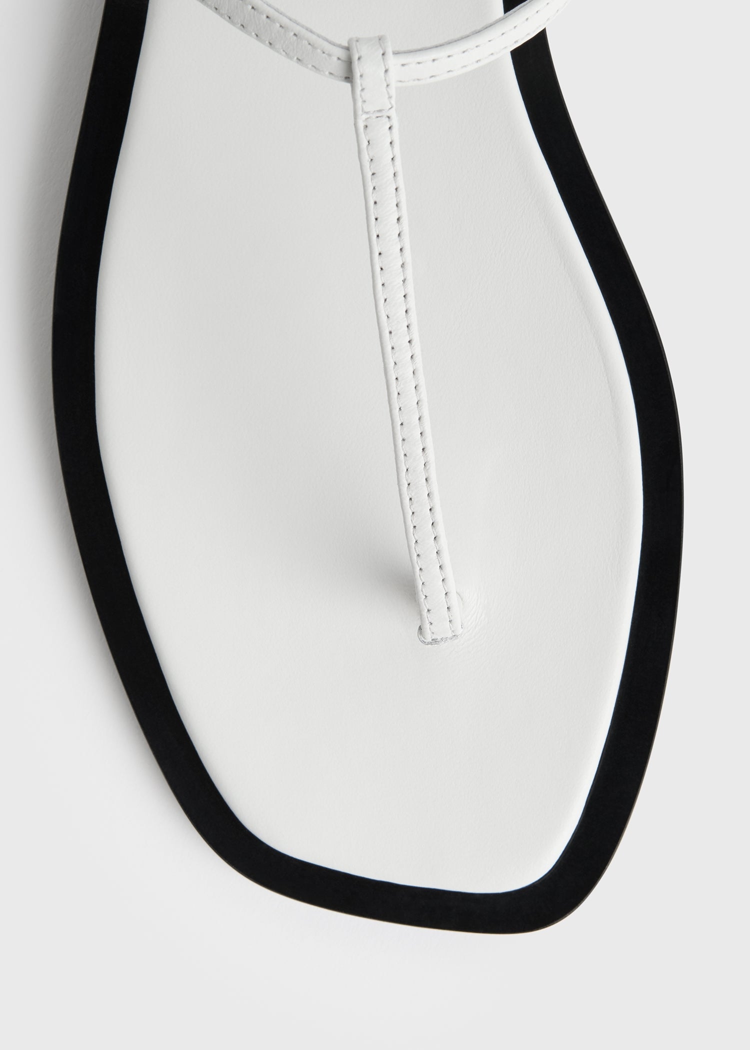 T-strap nappa sandals white/black