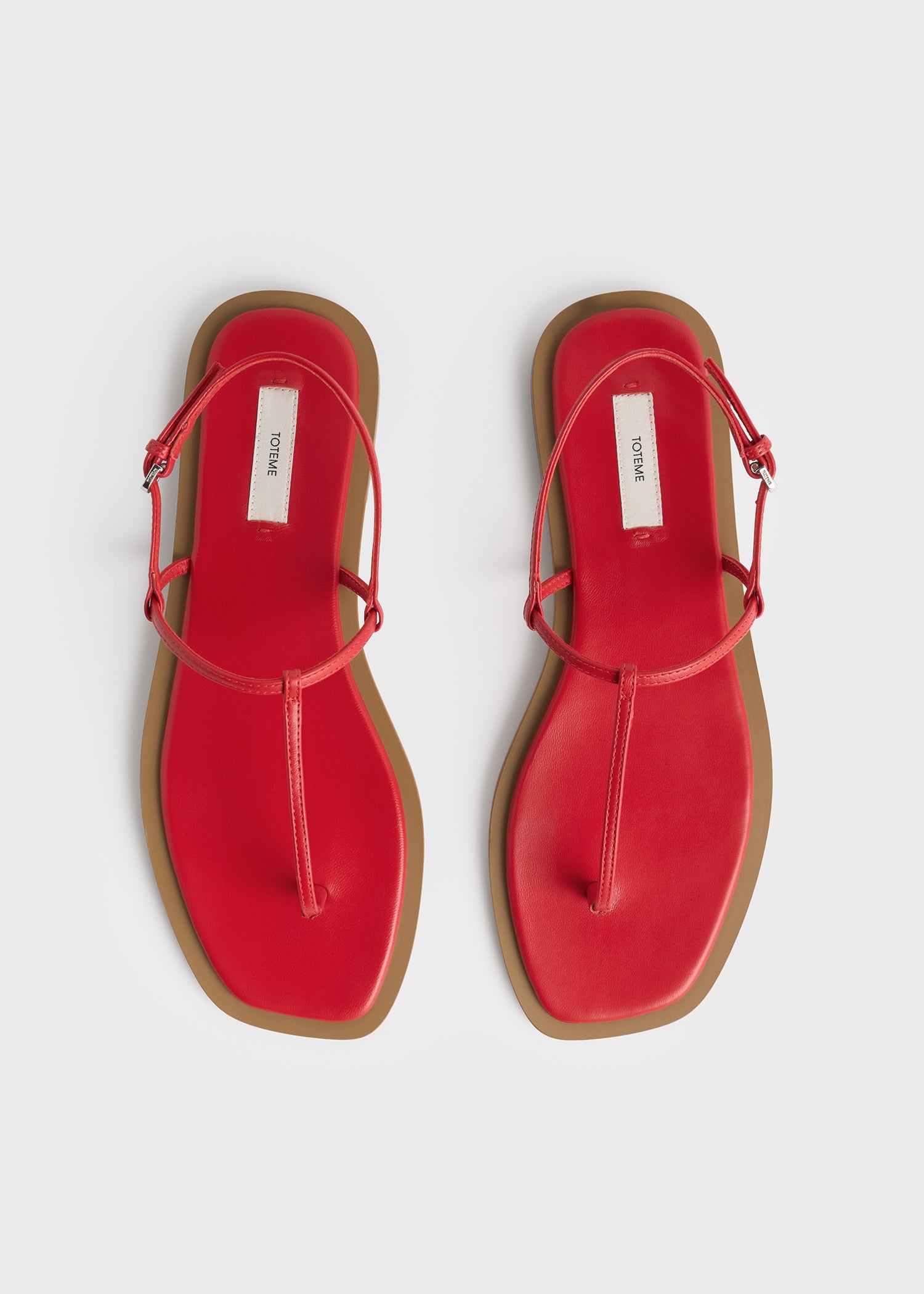 T-strap nappa sandals red/desert