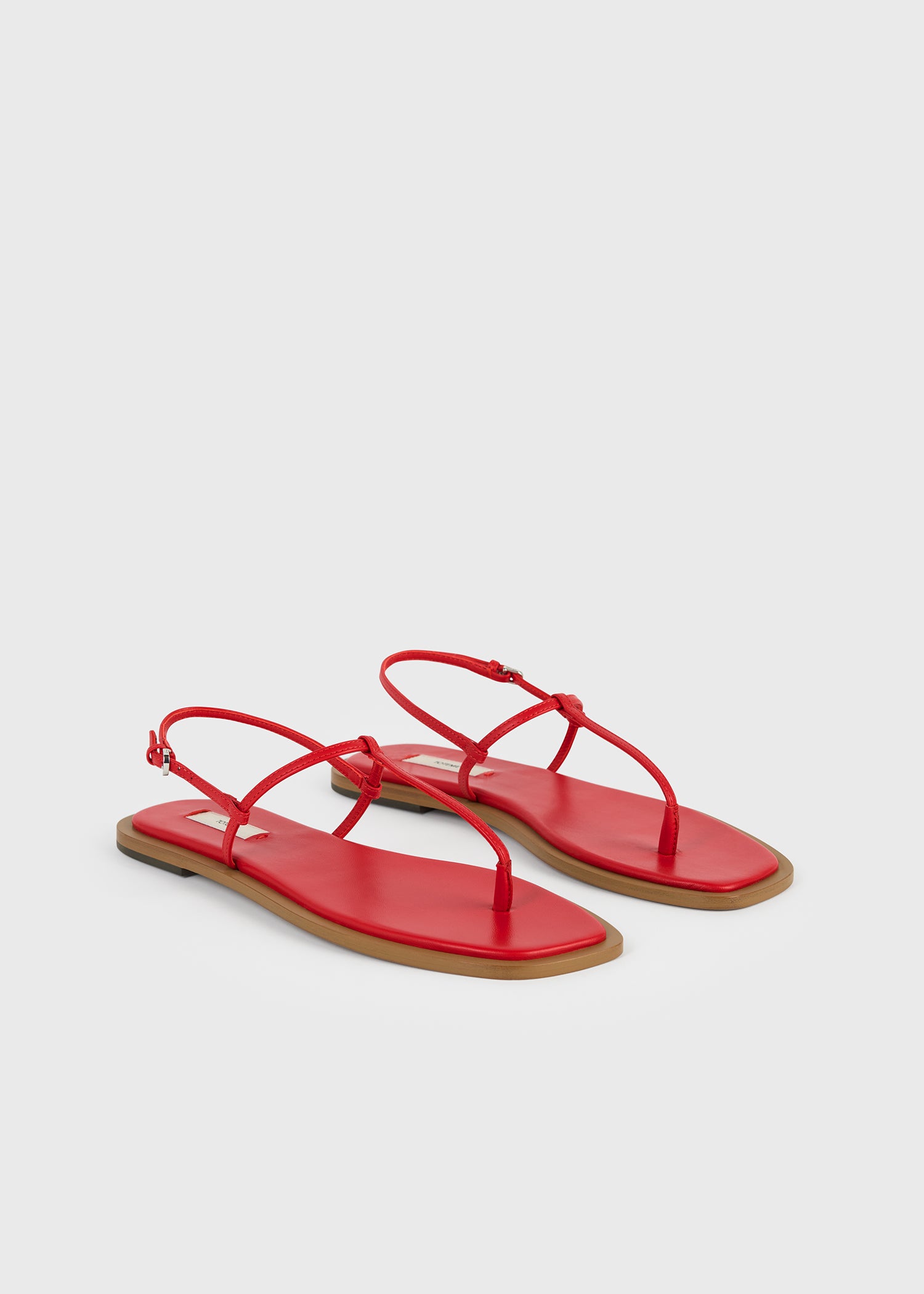 T-strap nappa sandals red/desert