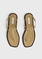T-strap nappa sandals desert/dark brown