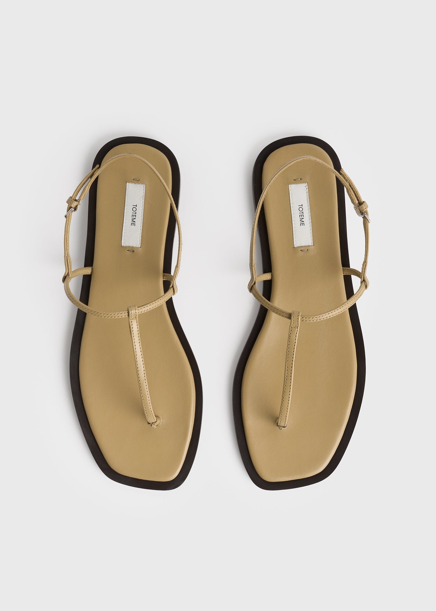 T-strap nappa sandals desert/dark brown