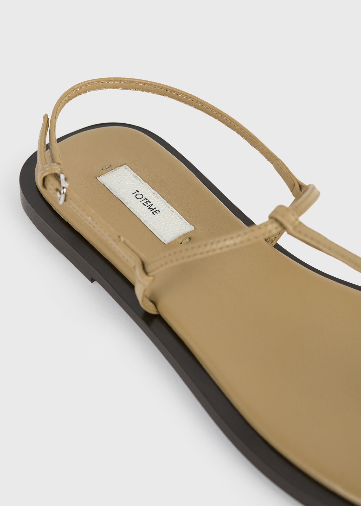 T-strap nappa sandals desert/dark brown