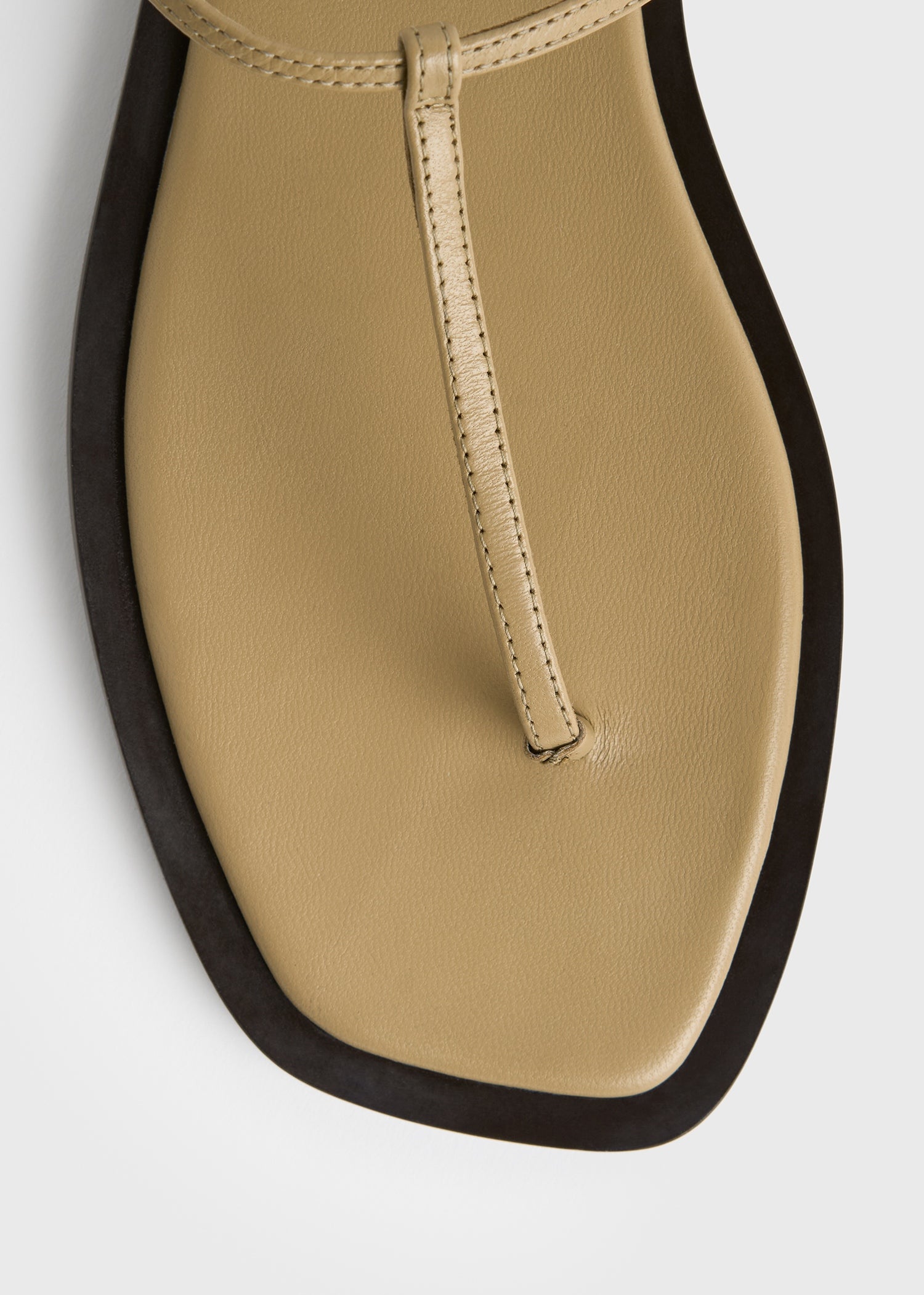 T-strap nappa sandals desert/dark brown