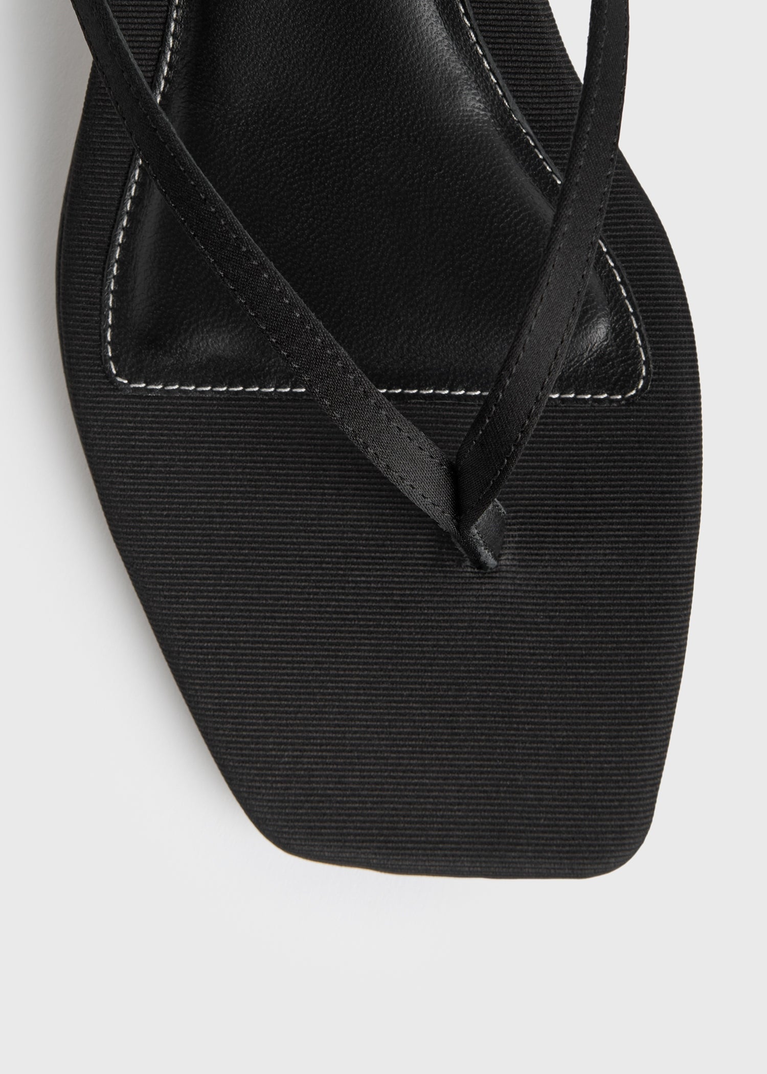 Slingback satin flip flops black