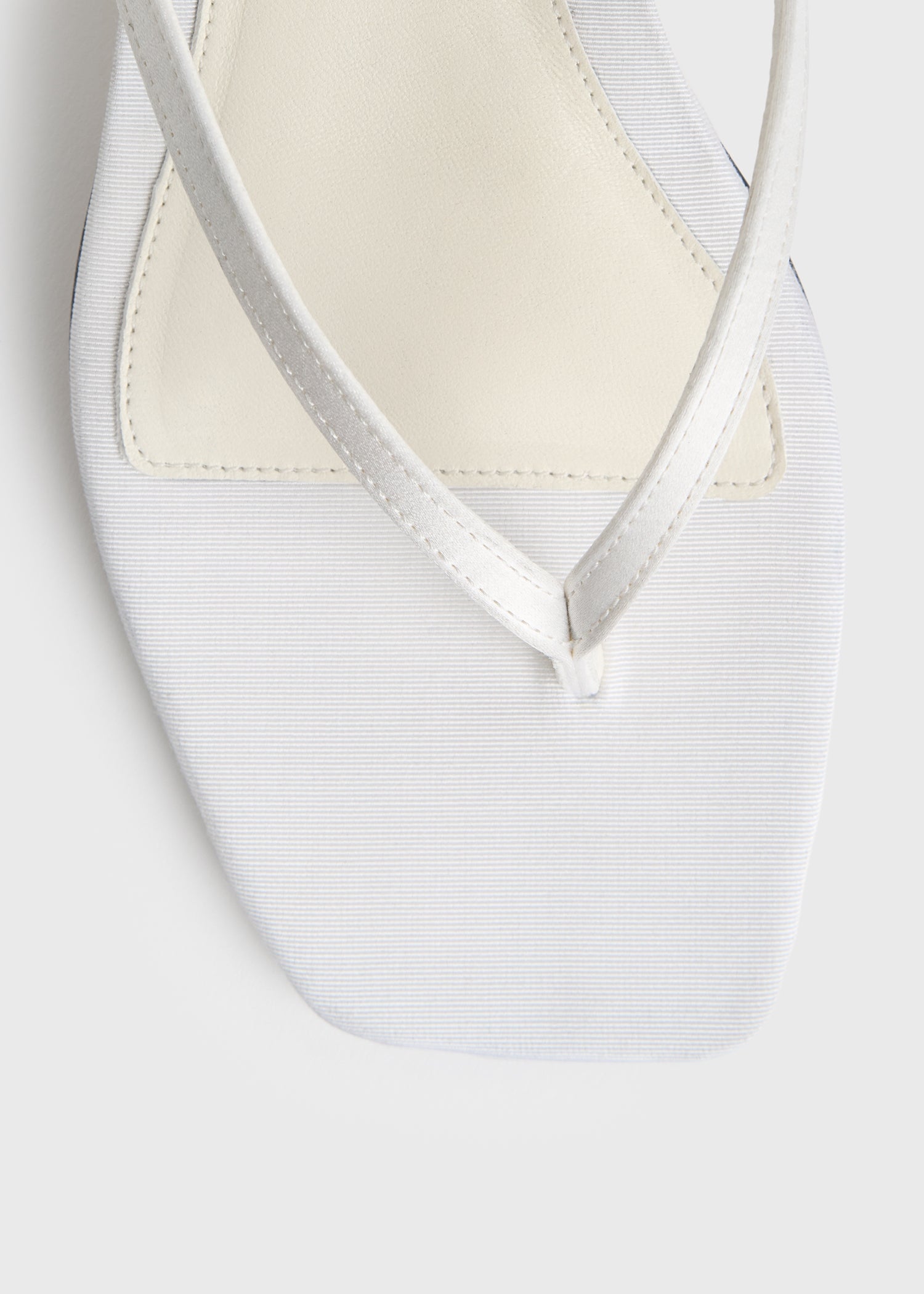 Slingback satin flip flops ecru