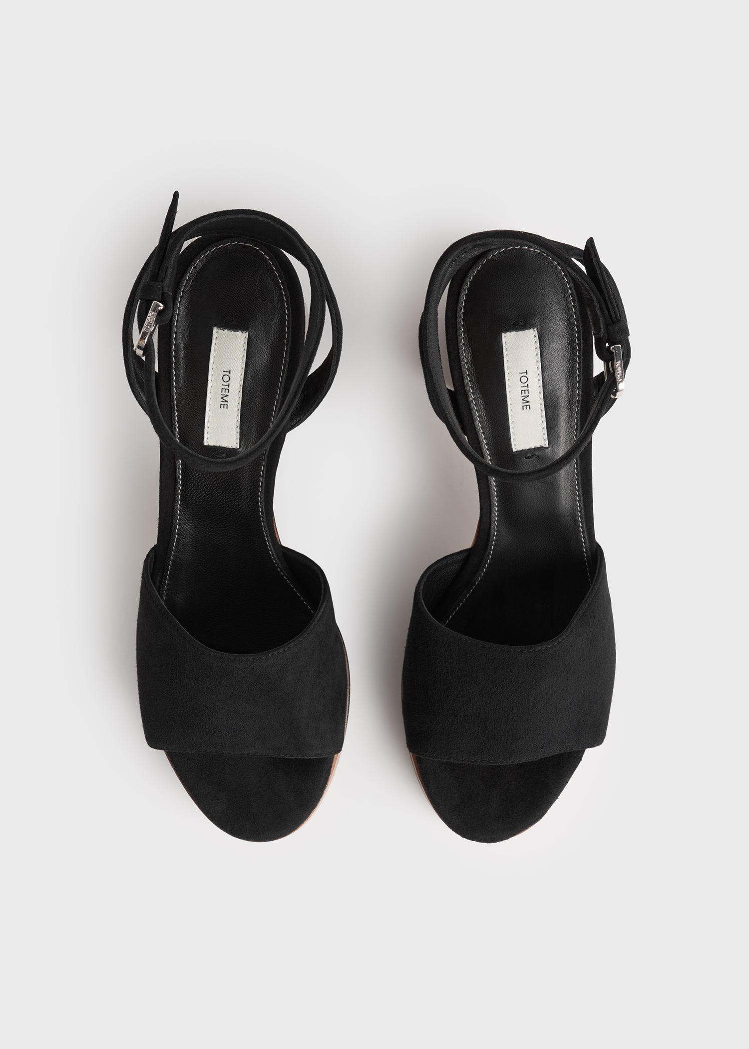 Platform suede sandals black/tan