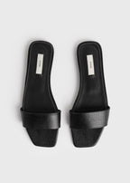 Slim lizard-embossed bandeau slides black