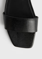 Slim lizard-embossed bandeau slides black
