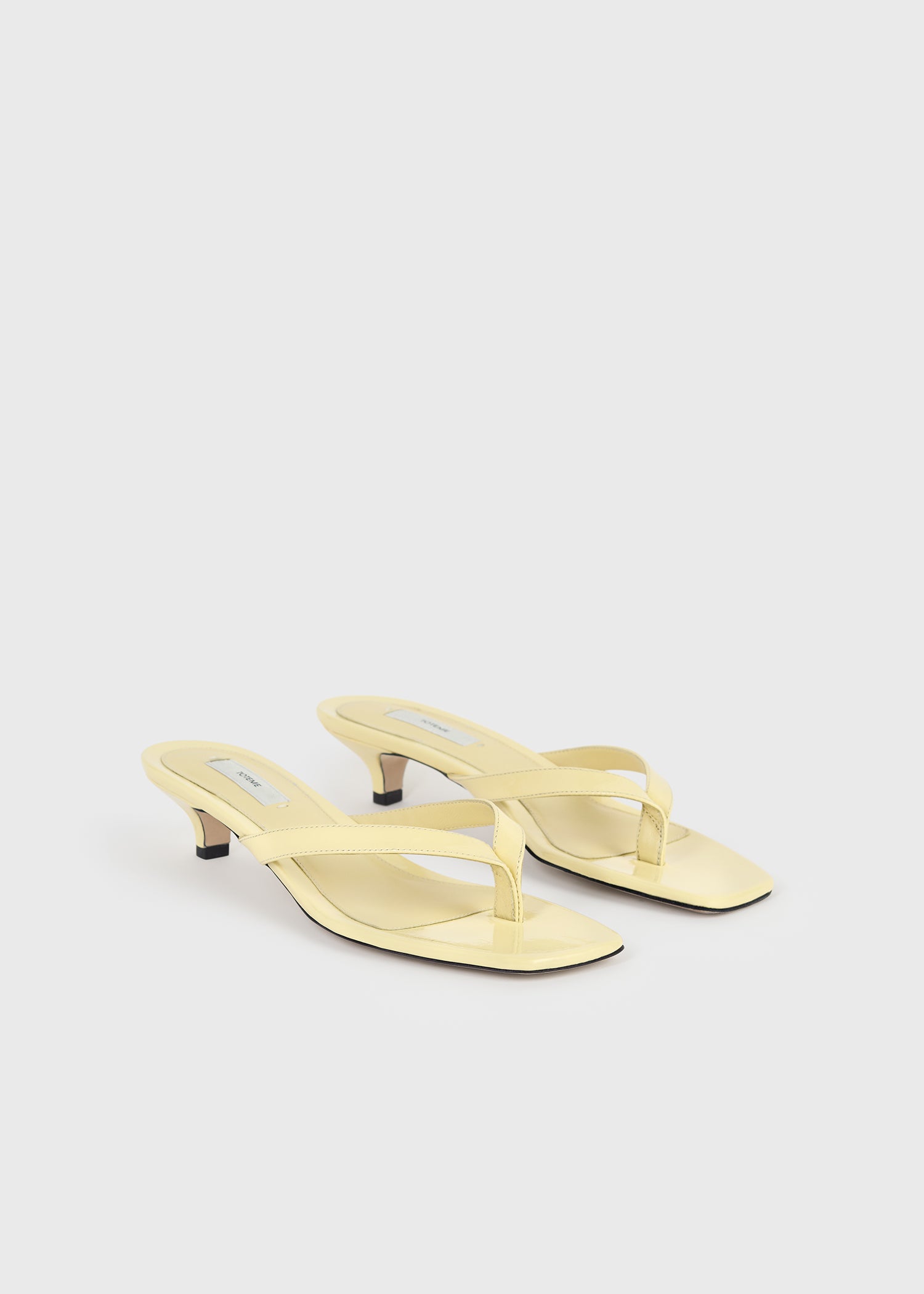 Naplack heeled flip flops buttercup