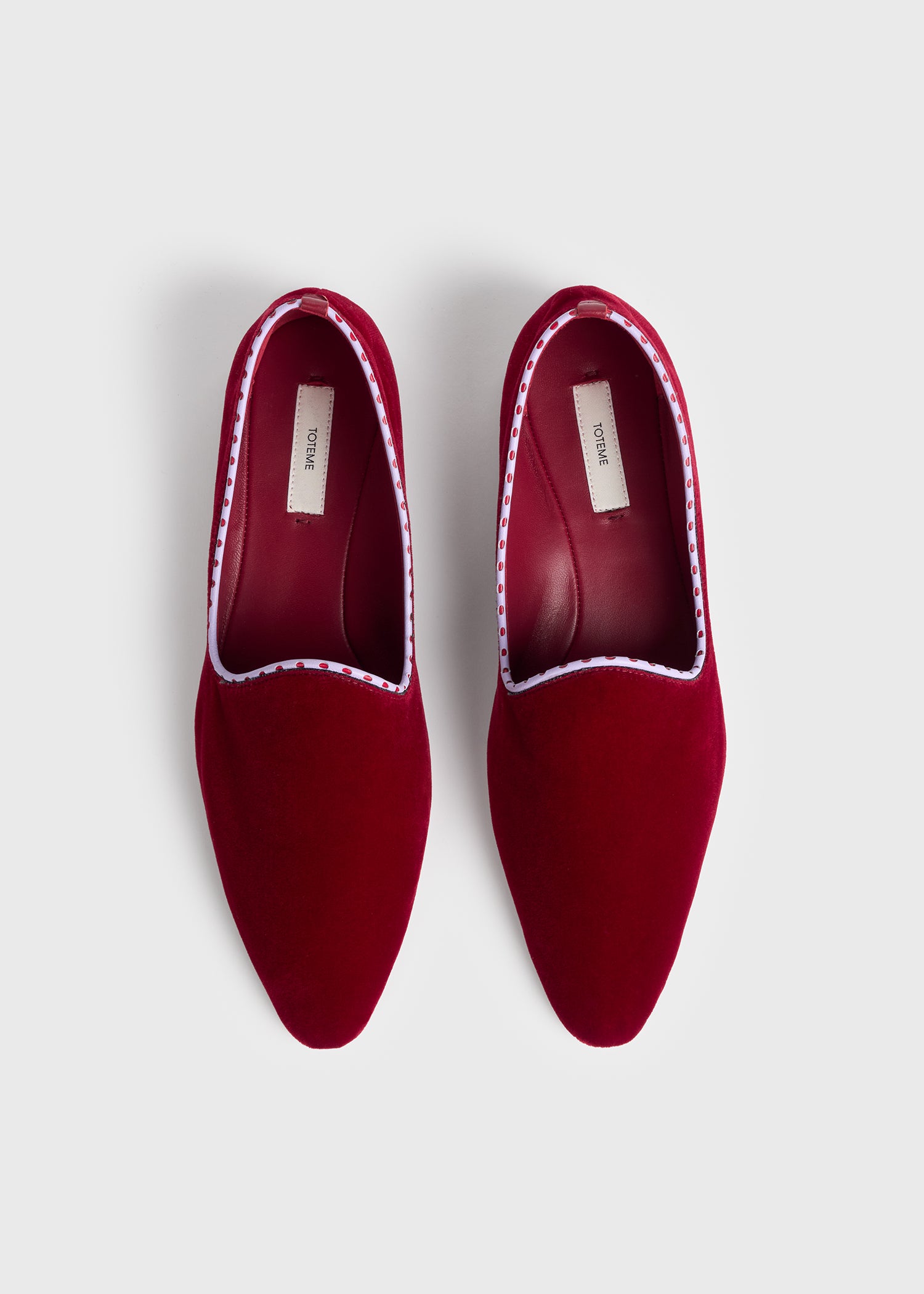 Velvet venetian slippers red
