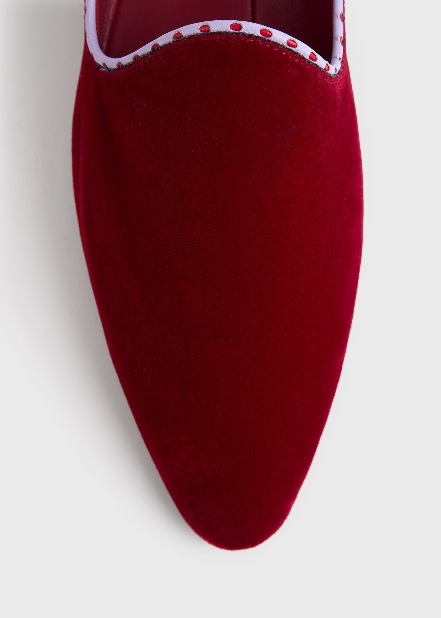 Velvet venetian slippers red