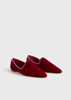 Velvet venetian slippers red