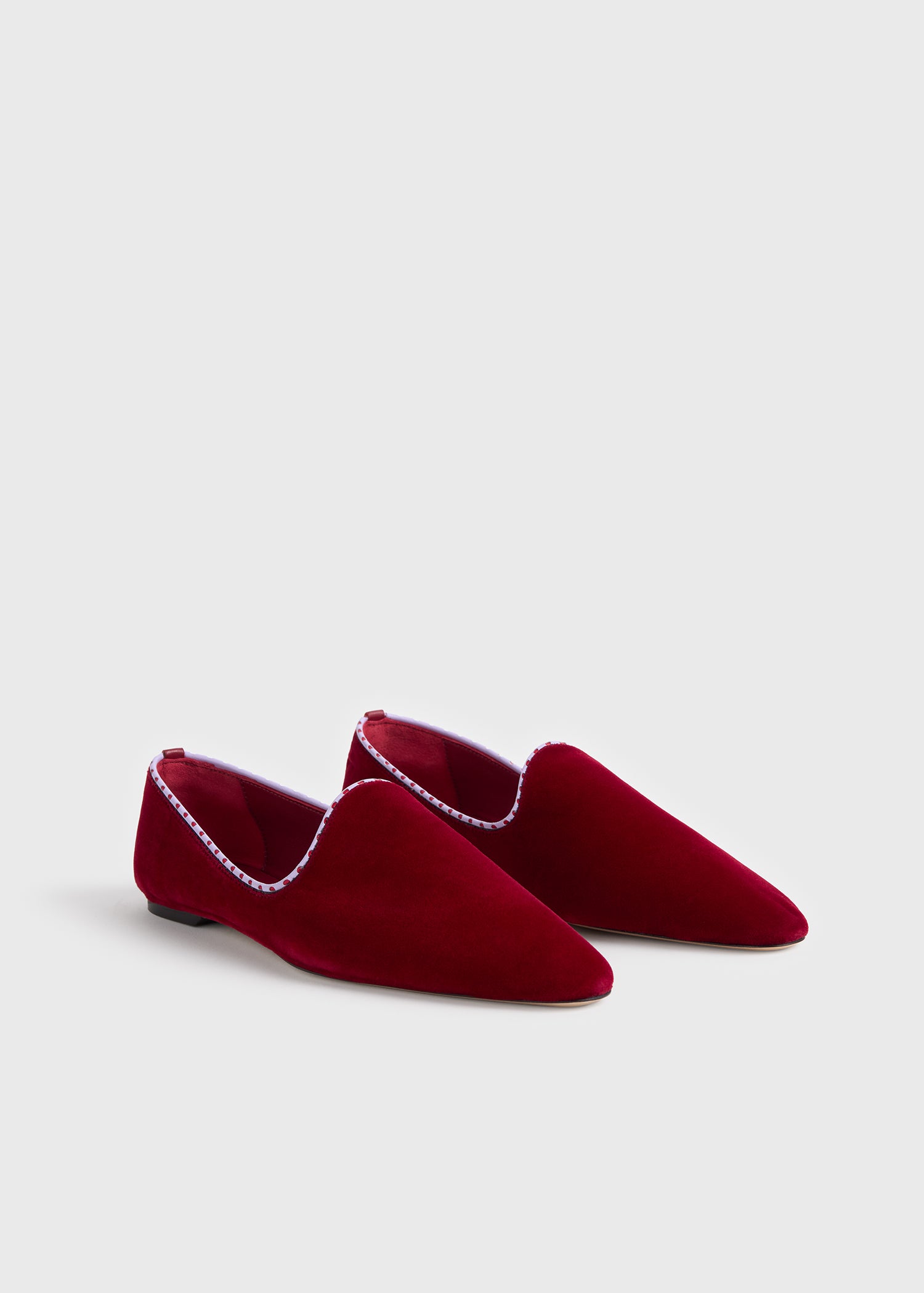 Velvet venetian slippers red