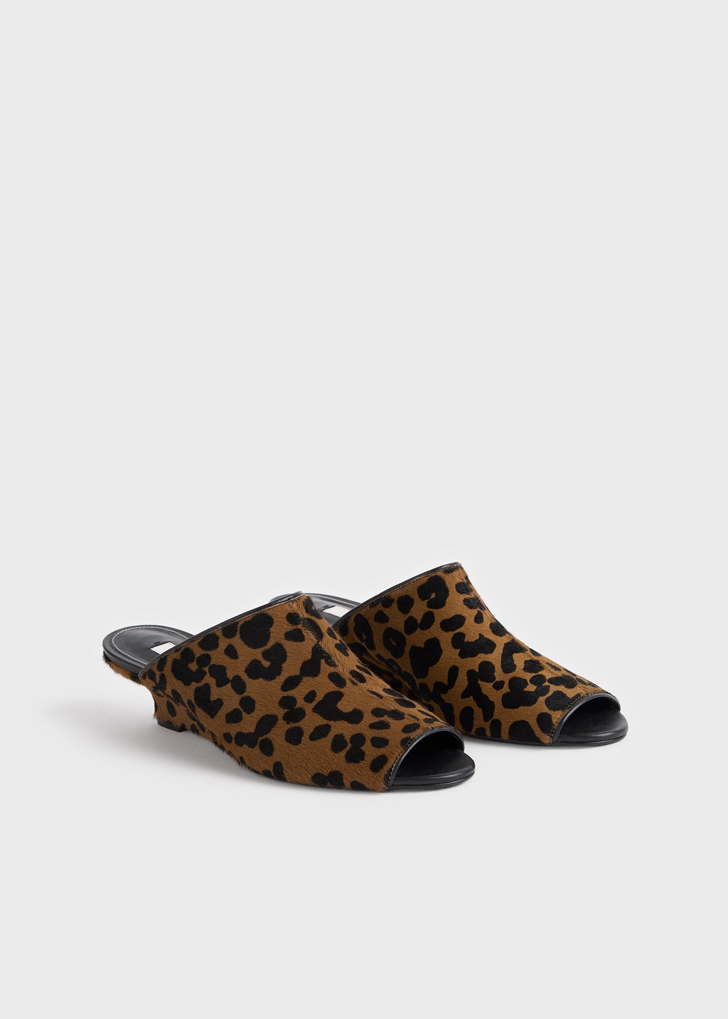 Summer pony hair mules leopard