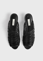 Summer woven mules black