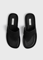 T-bar suede sandals black