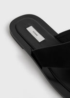 T-bar suede sandals black