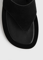 T-bar suede sandals black