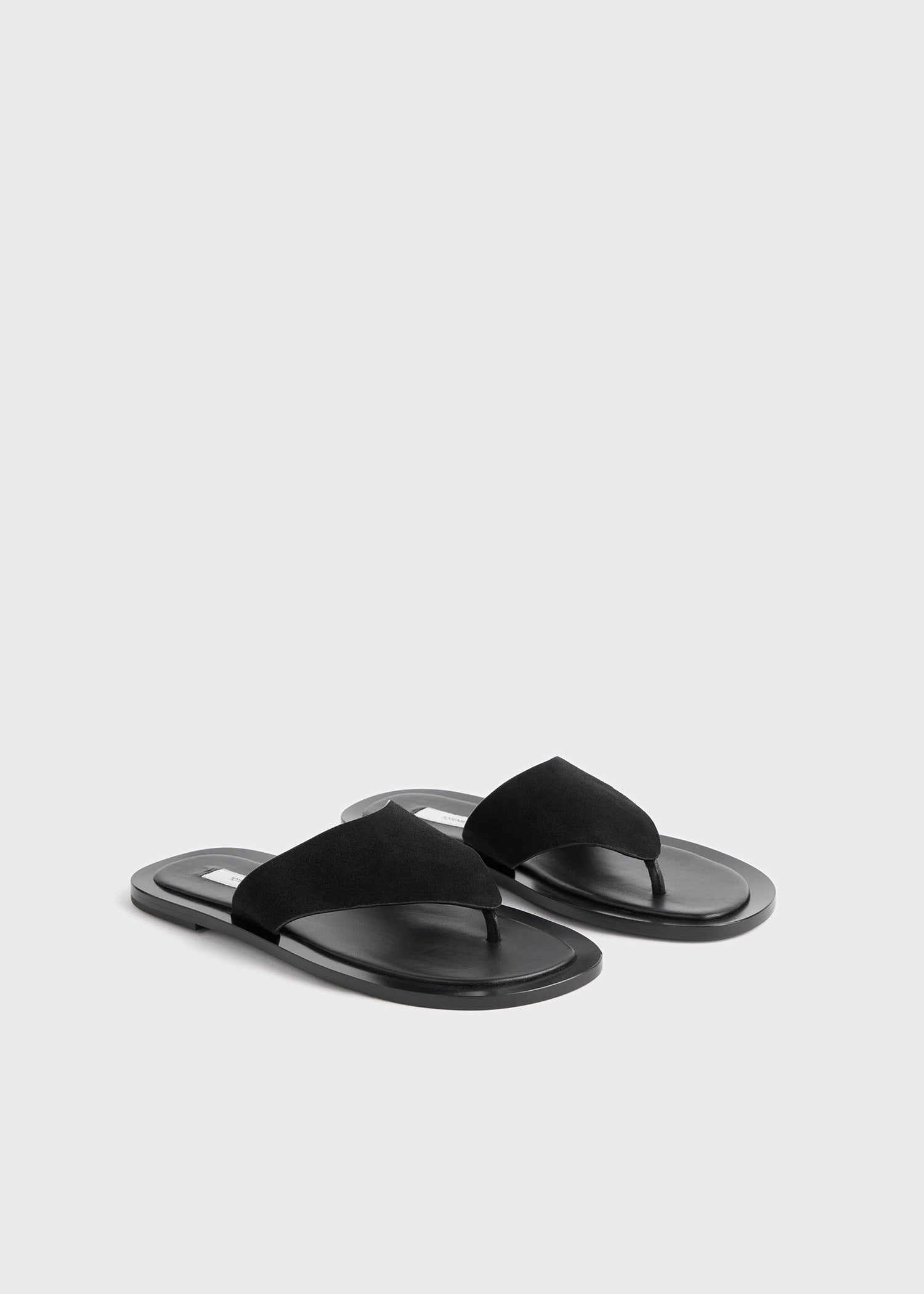 T-bar suede sandals black