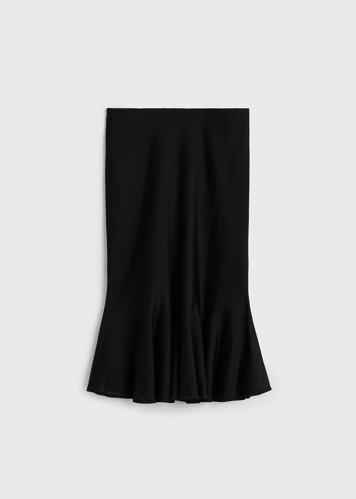 Fluted knit skirt black