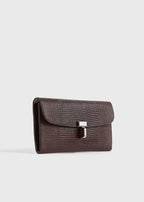 T-lock lizard-embossed wallet brown