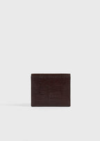 T-lock lizard-embossed cardholder brown