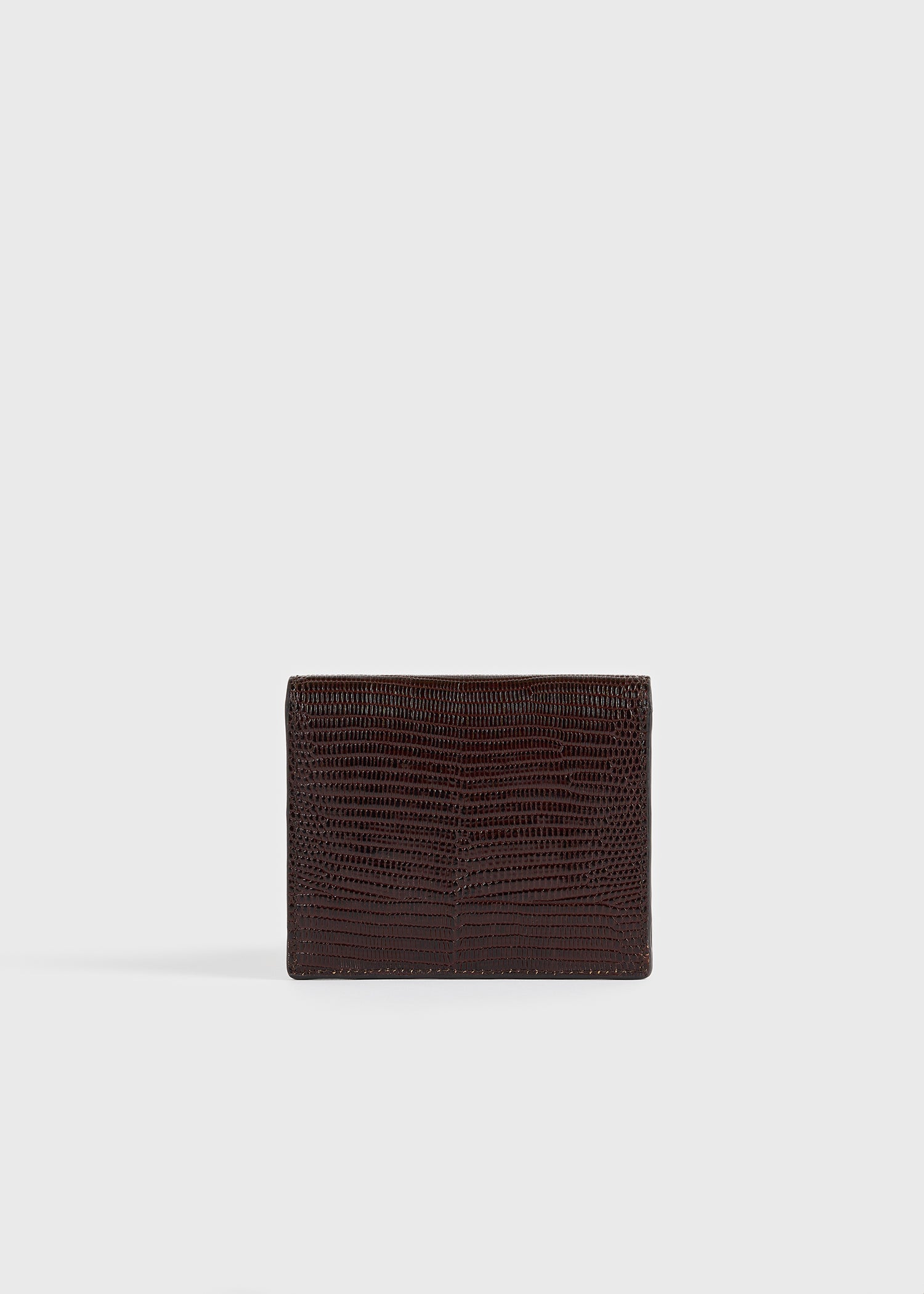 T-lock lizard-embossed cardholder brown