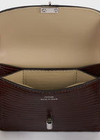 T-lock lizard-embossed cardholder brown