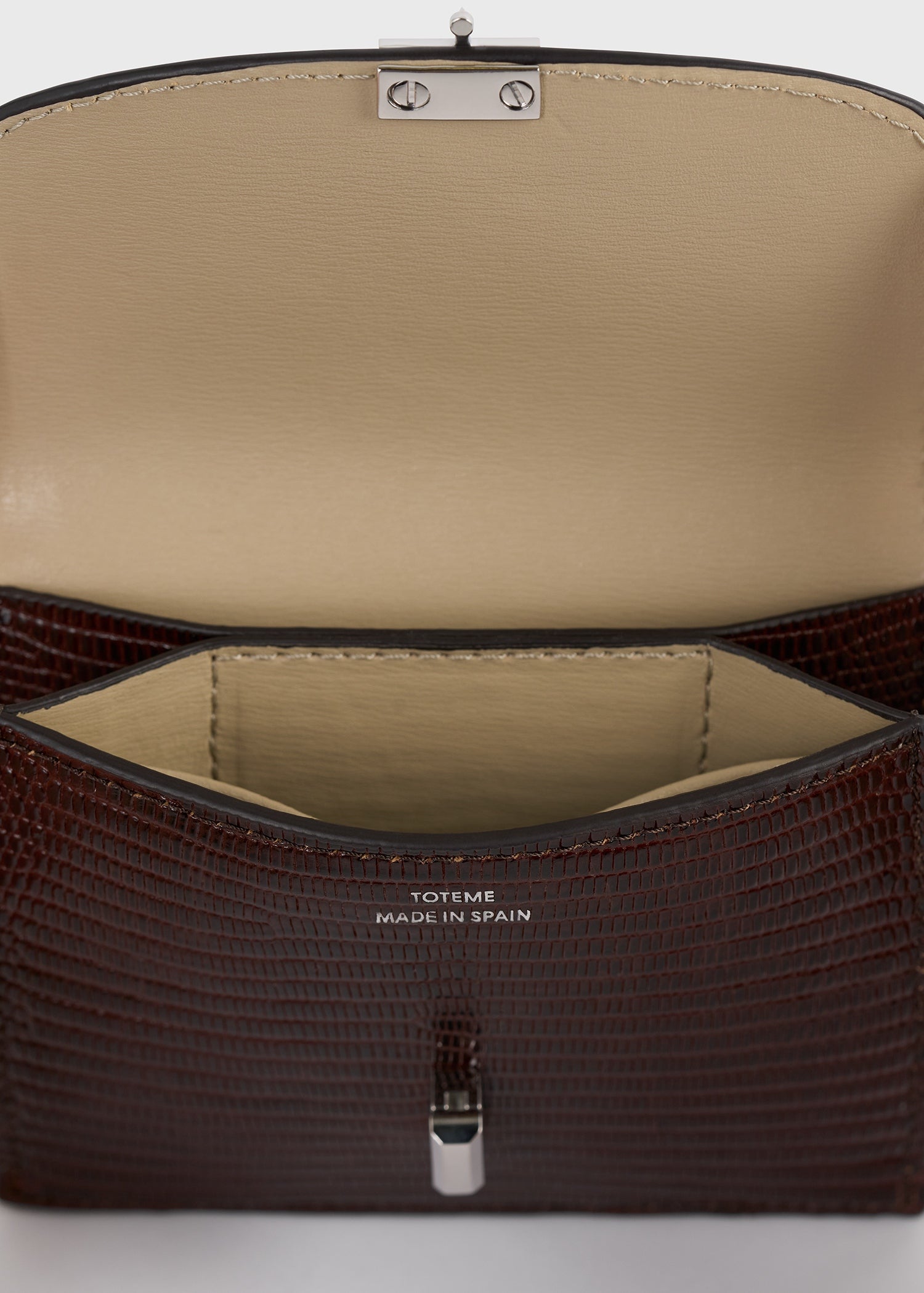 T-lock lizard-embossed cardholder brown
