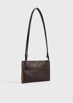 Belted lizard-embossed crossbody brown