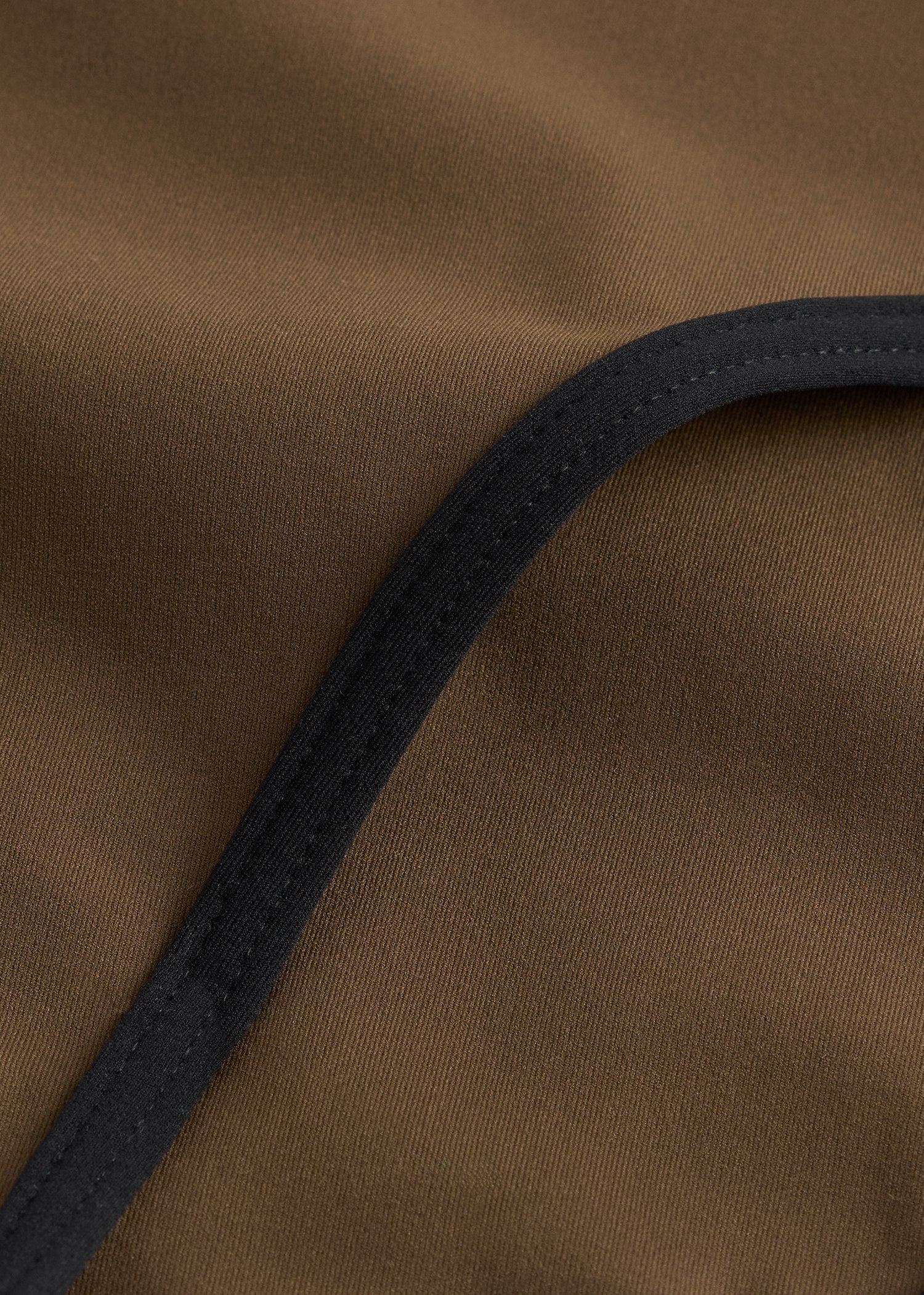 Stripe edge strapless swimsuit walnut
