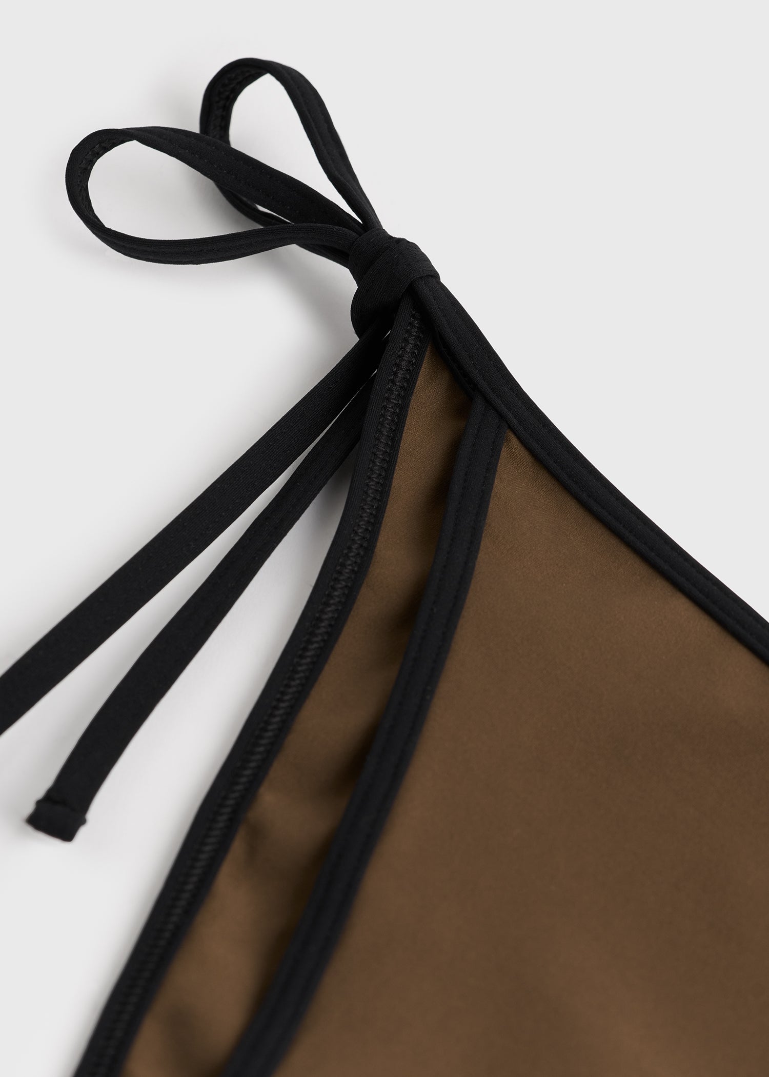 Stripe tie bikini bottoms walnut