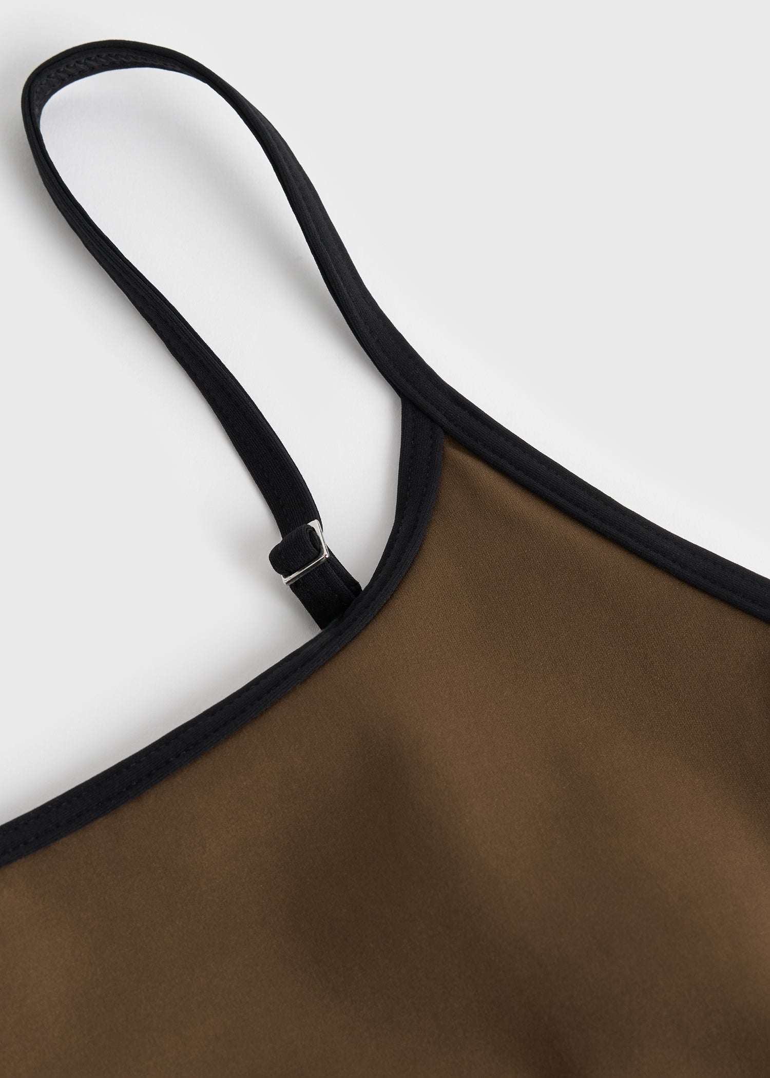 Stripe edge swimsuit walnut