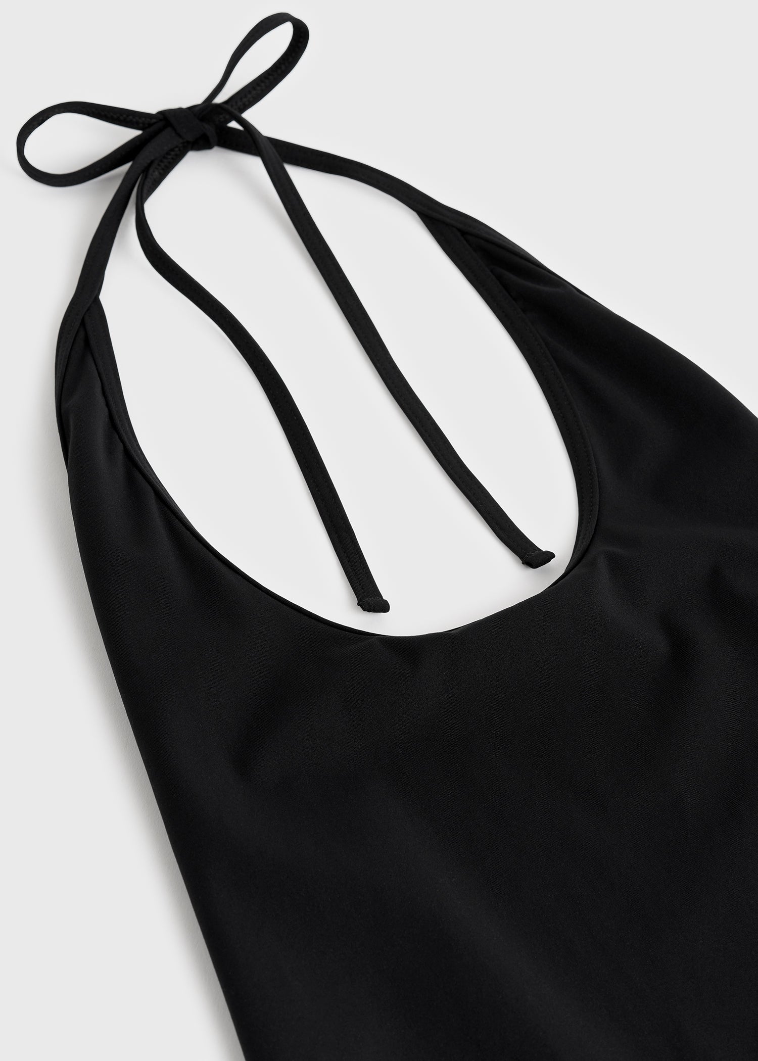 Halter tie swimsuit black