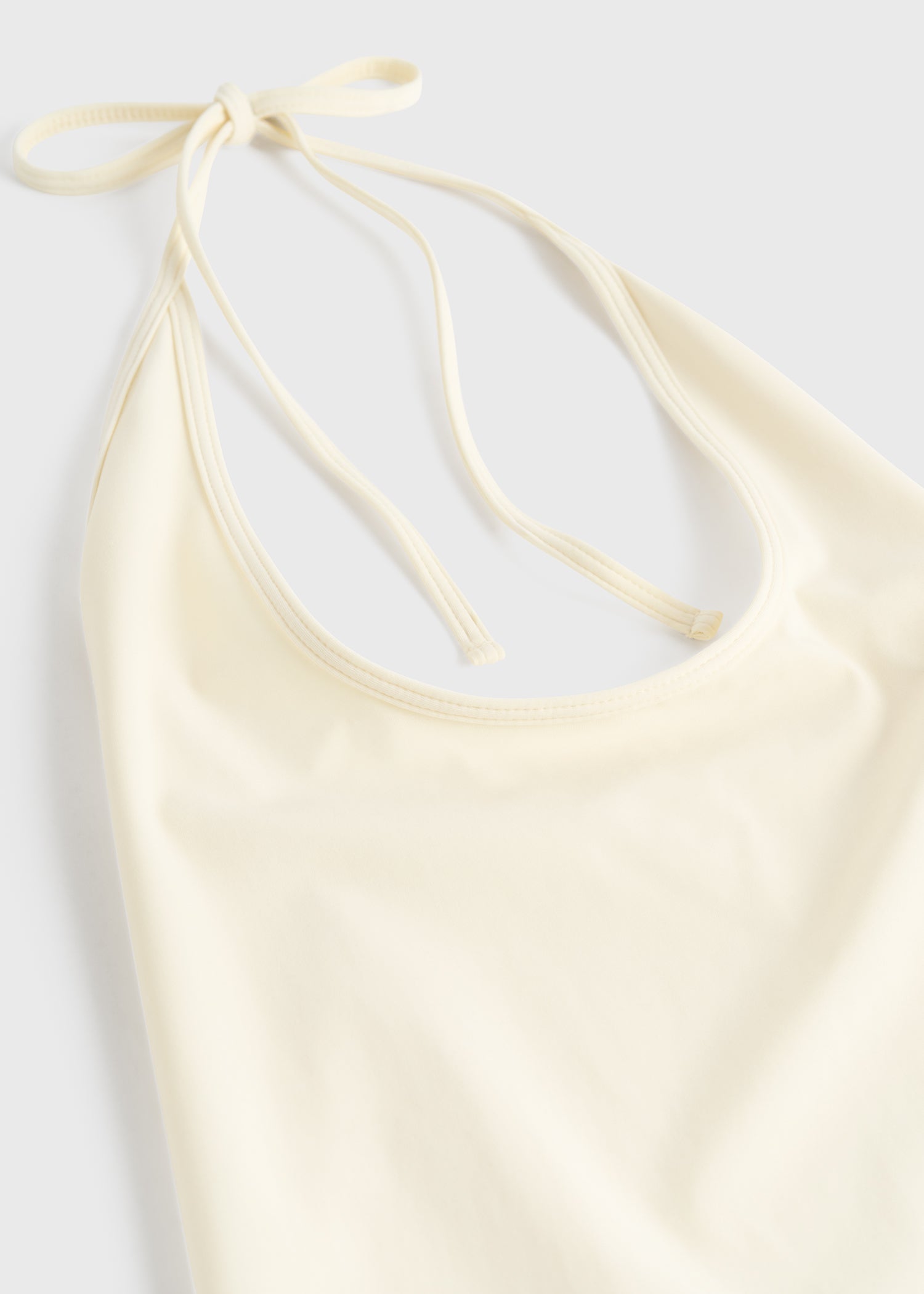Halter tie swimsuit ecru