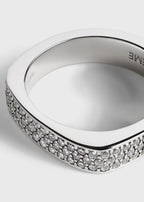 Signature pavé ring silver