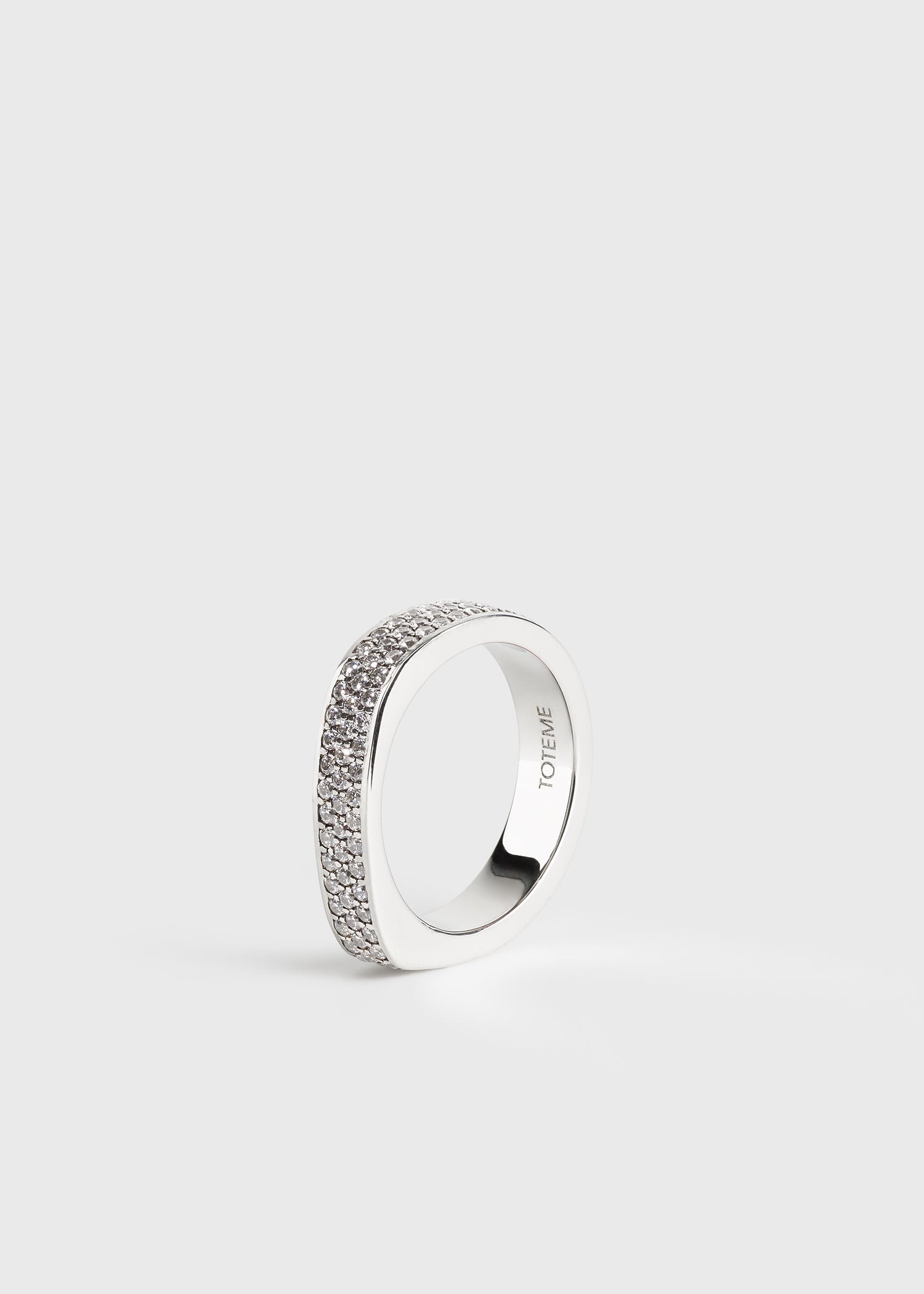 Signature pavé ring silver