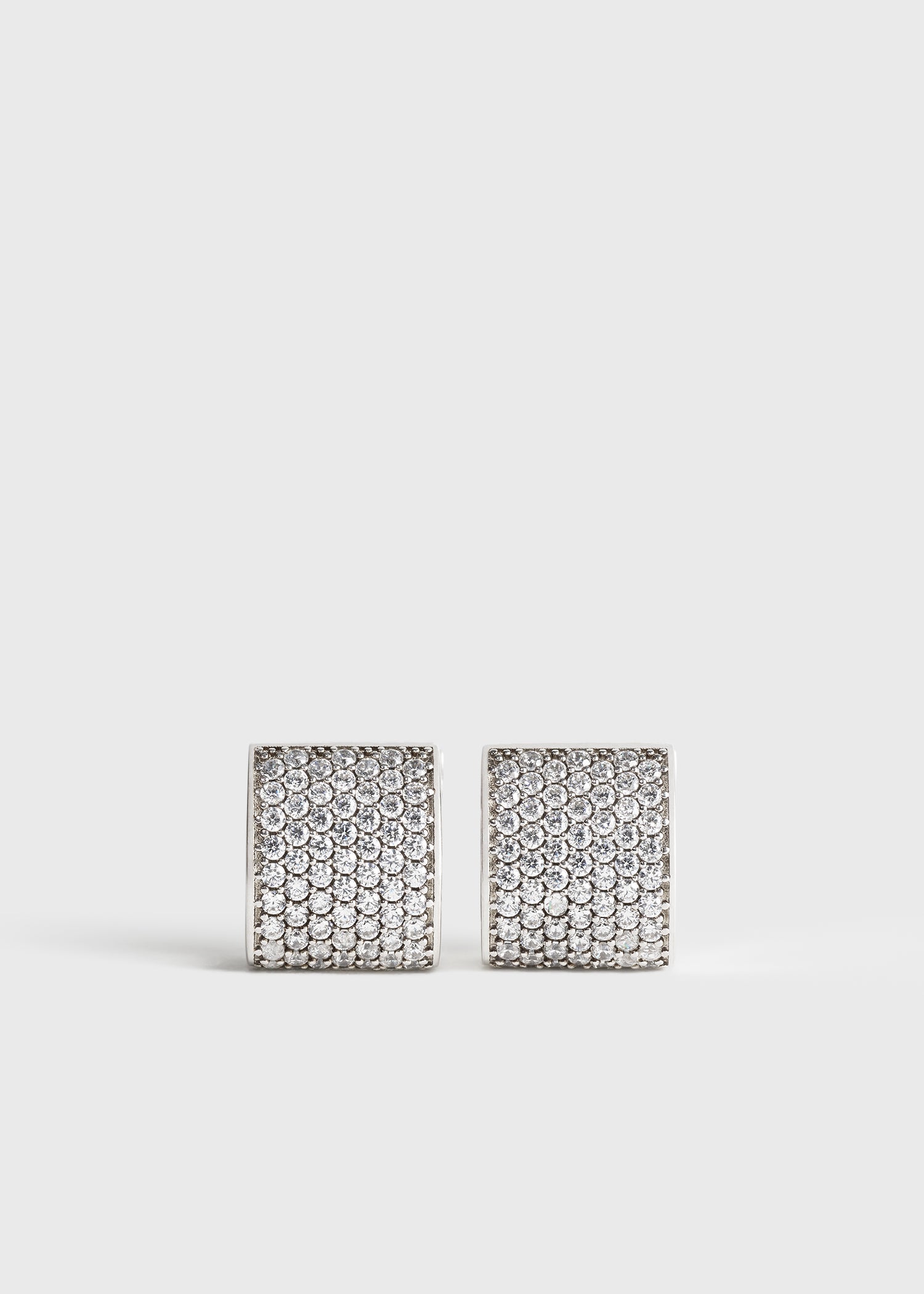 Signature pavé hoops silver