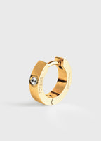 Bezel diamond hoops 18kt gold