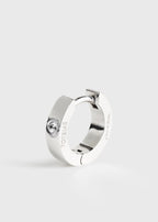Bezel diamond hoops 18kt white gold