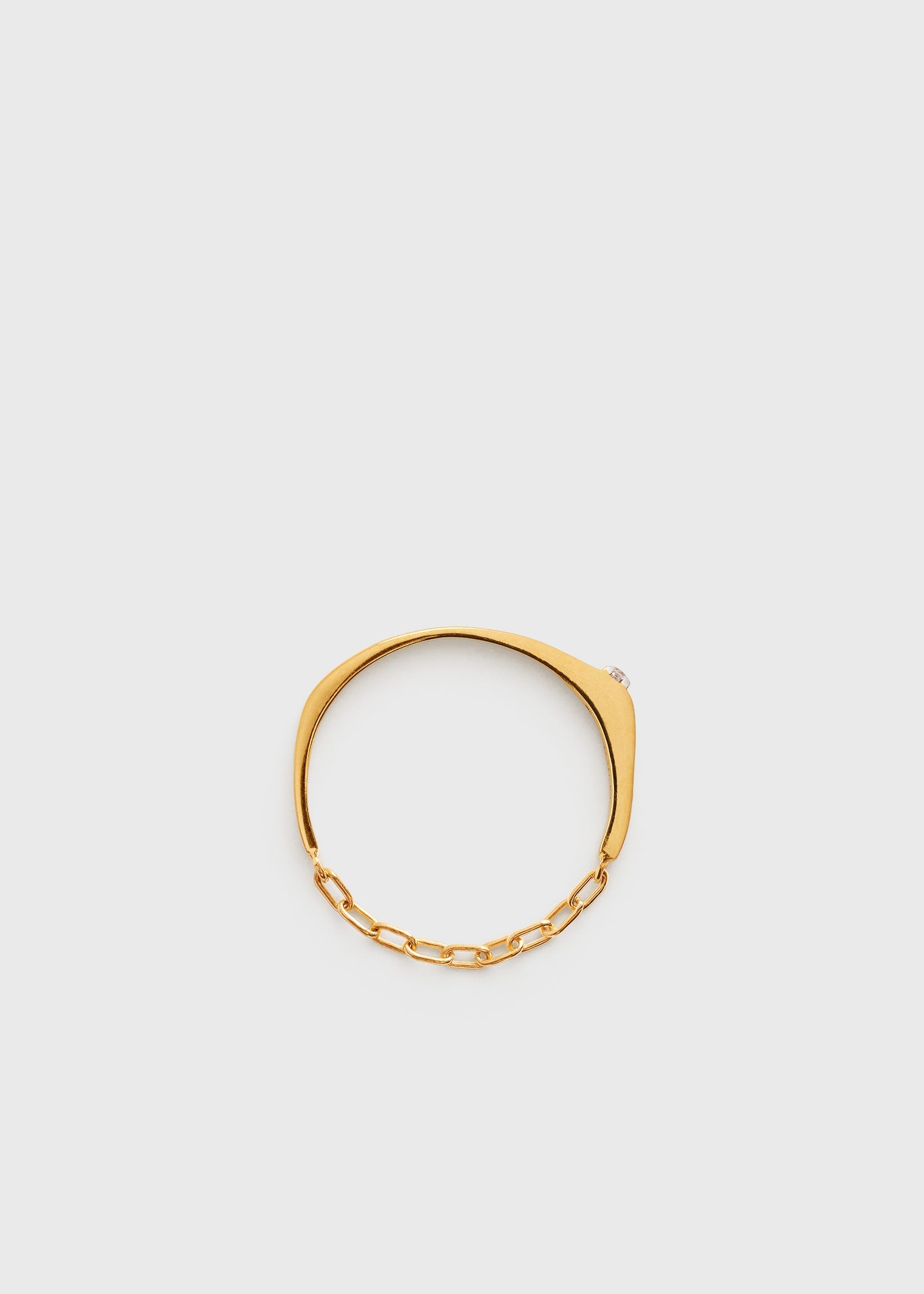 Diamond chain ring 18kt gold