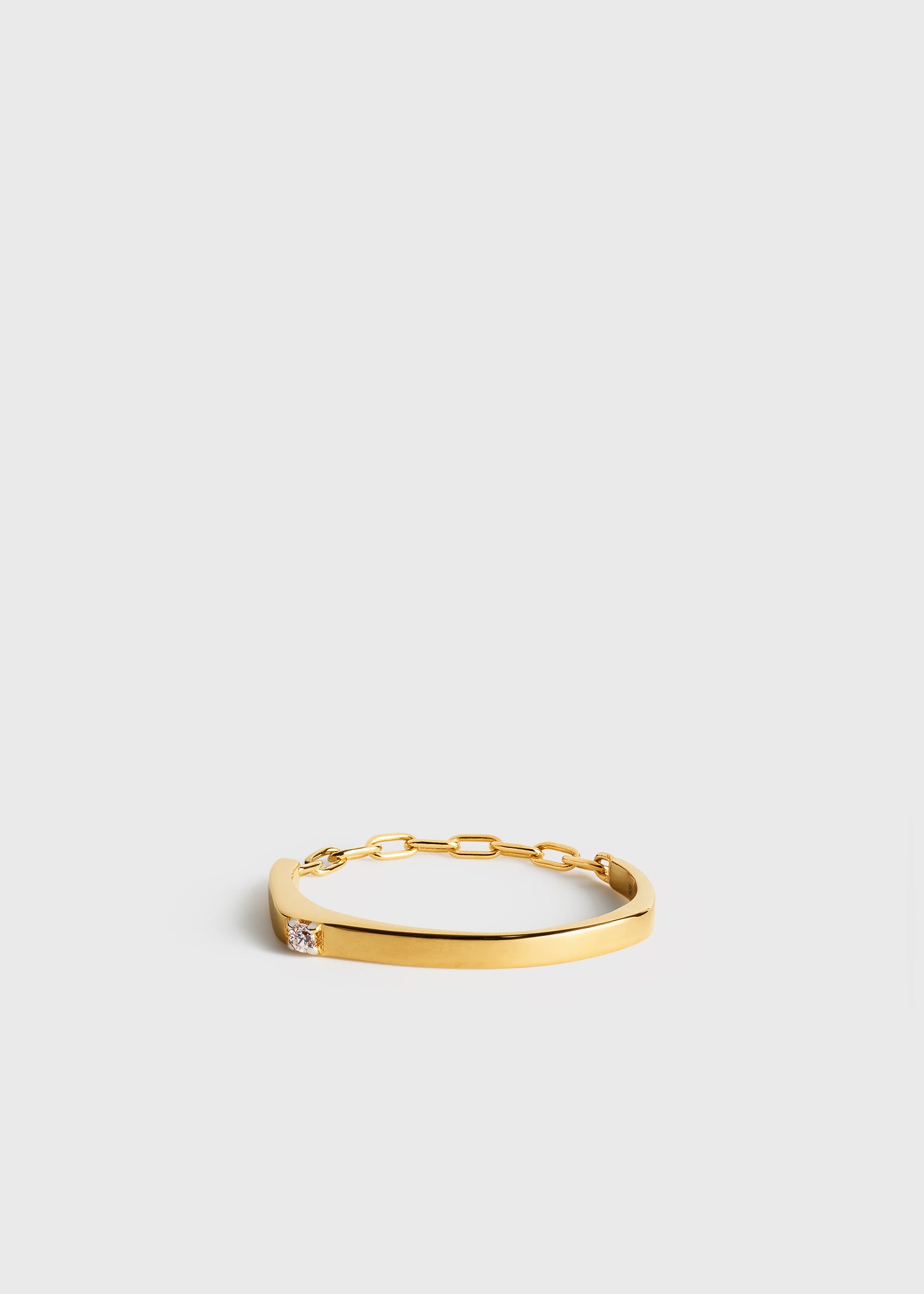 Diamond chain ring 18kt gold from Toteme - $1,090