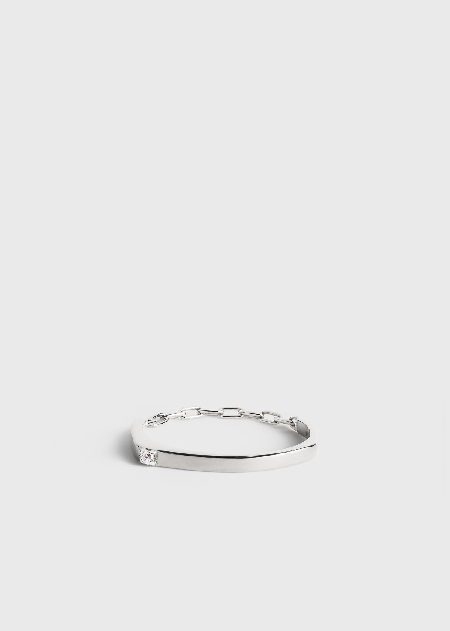Toteme Diamond chain ring 18kt white gold