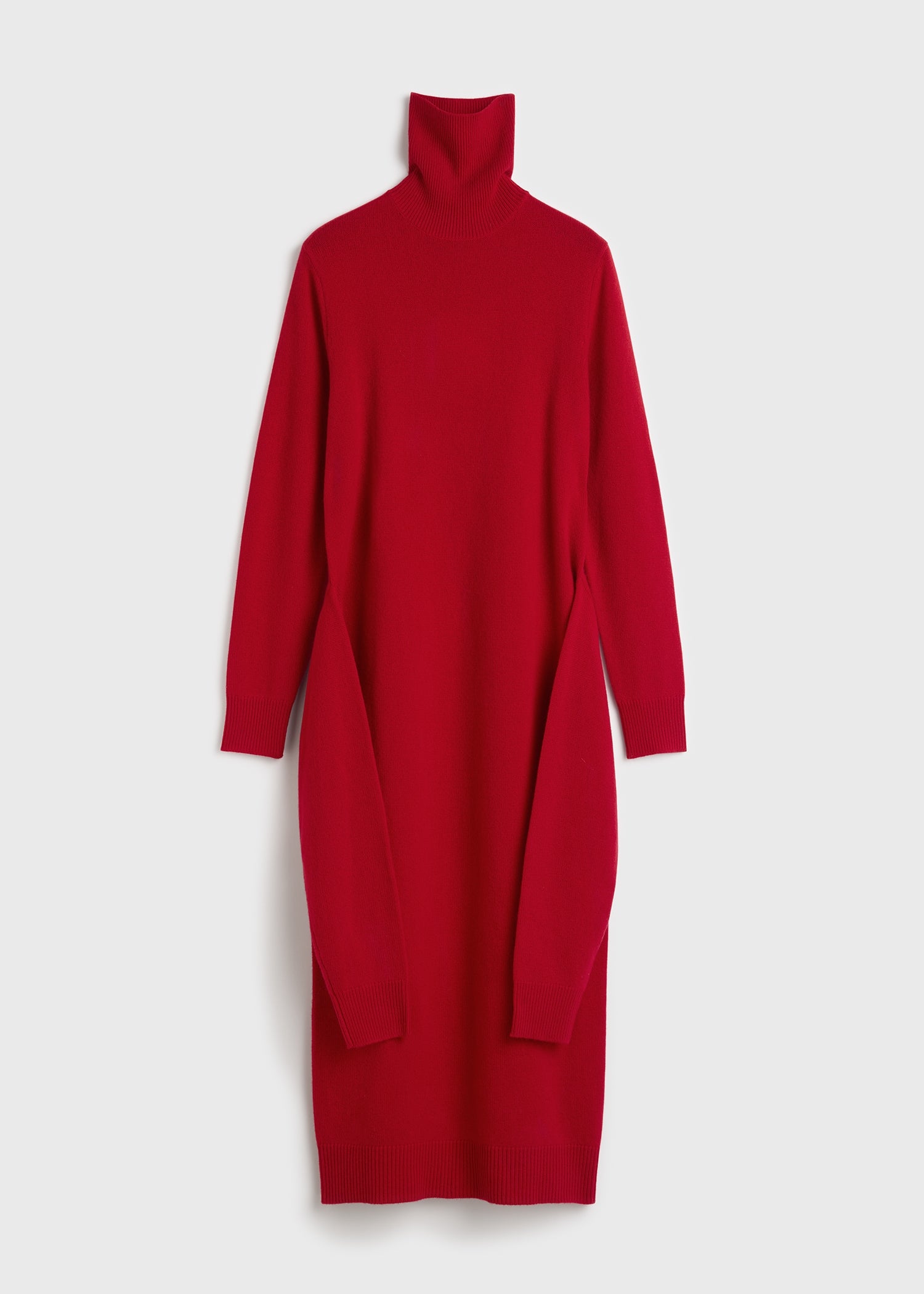 Double-sleeve turtleneck dress poppy