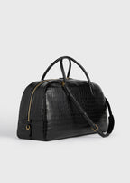 Croco-embossed traveler black