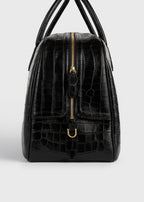 Croco-embossed traveler black