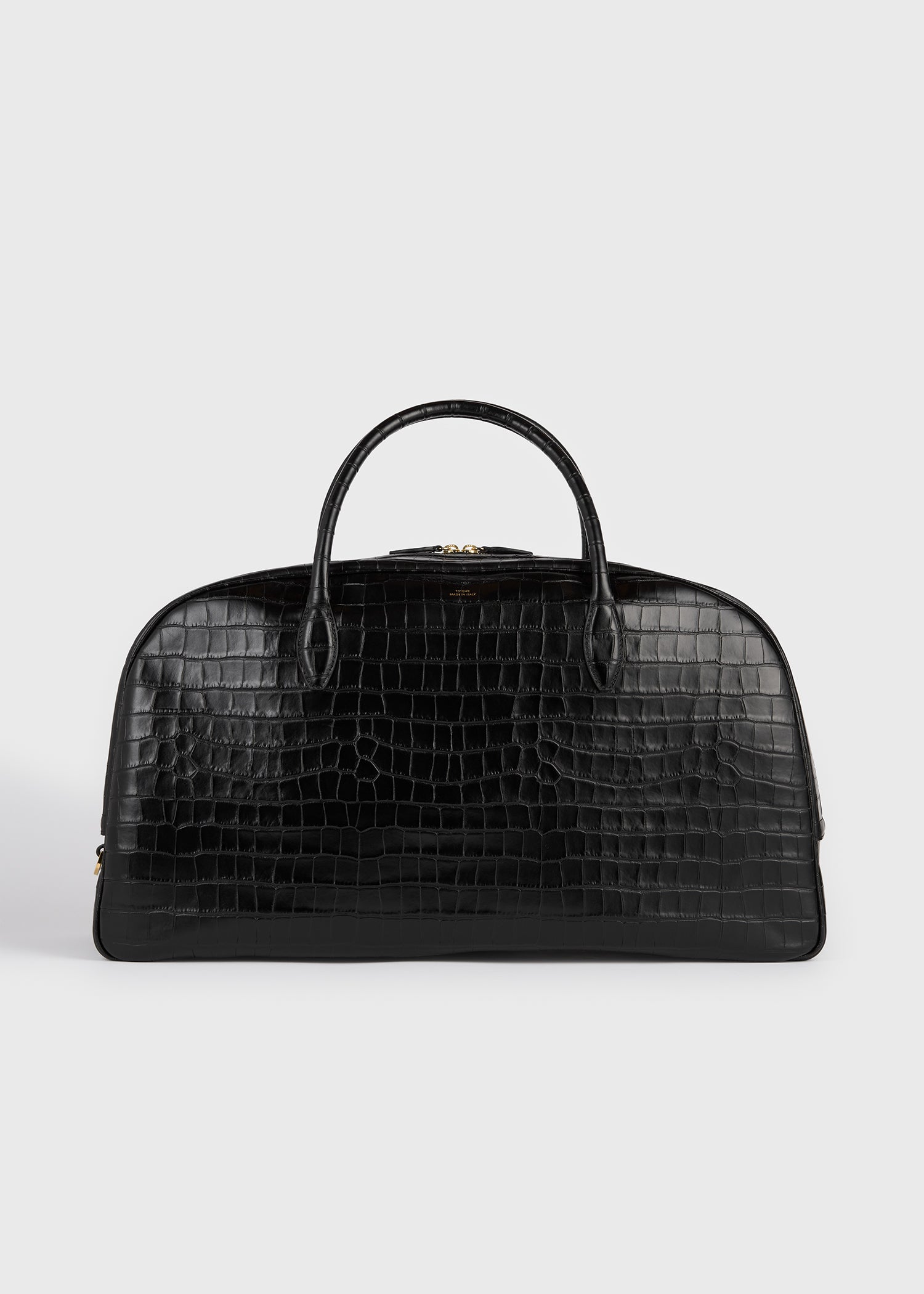 Croco-embossed weekender black