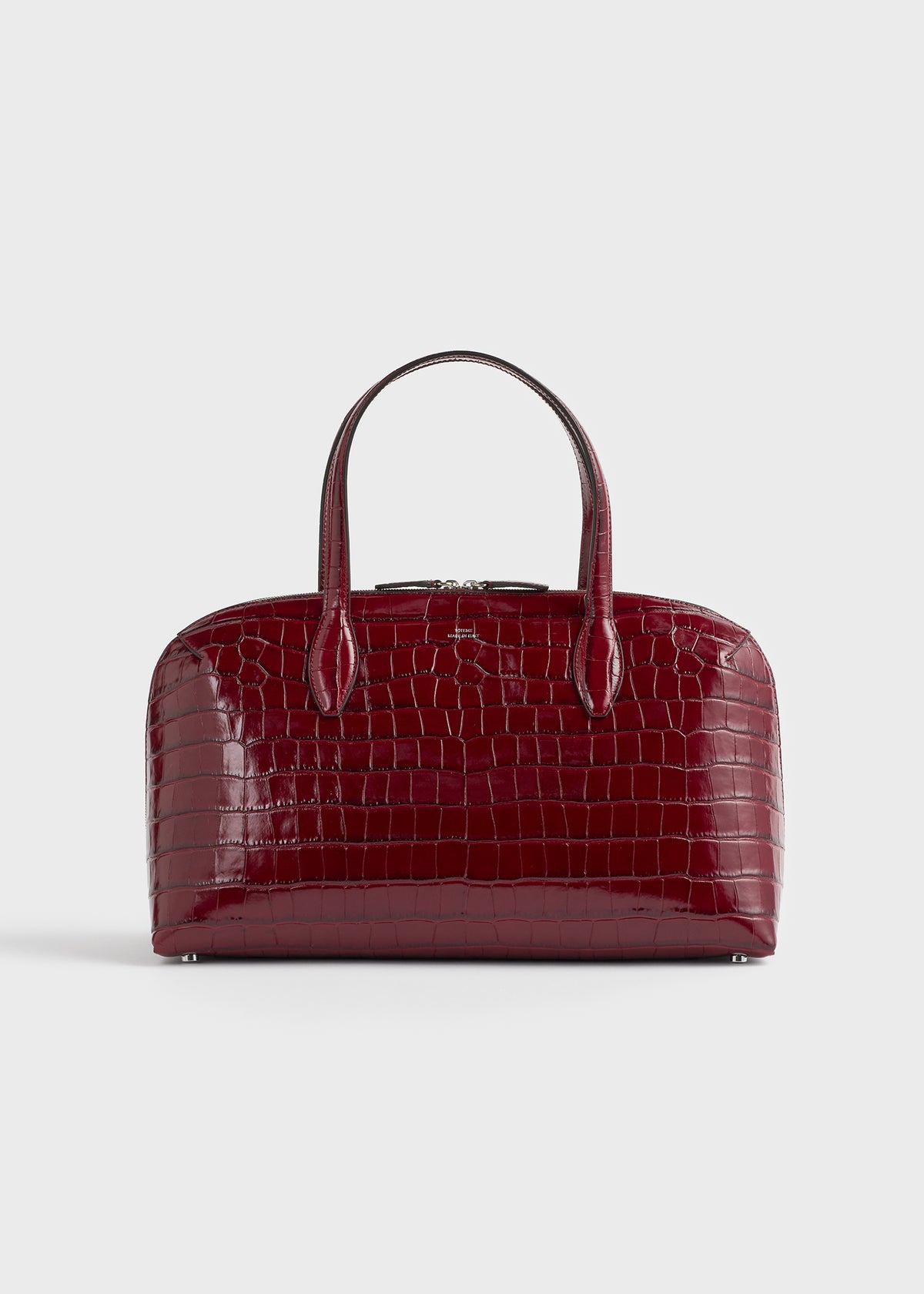 Medium croco-embossed day tote cherry – TOTEME