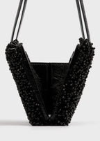 Cocktail bead-embroidered bag black